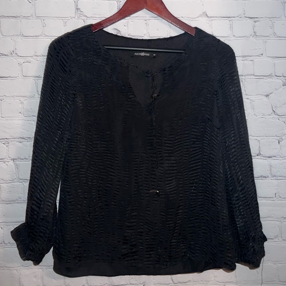 Alice & Trixie Black Long Sleeve Blouse with Laces size XS - Picture 2 of 9
